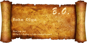 Beke Olga névjegykártya