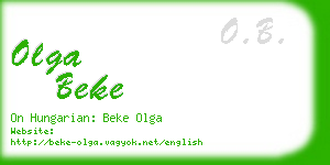 olga beke business card